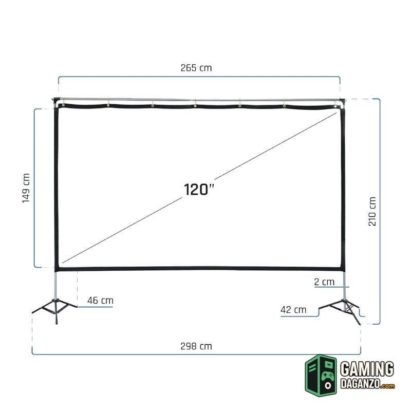 iggual Pantalla exterior portable 120" 265x149 cm