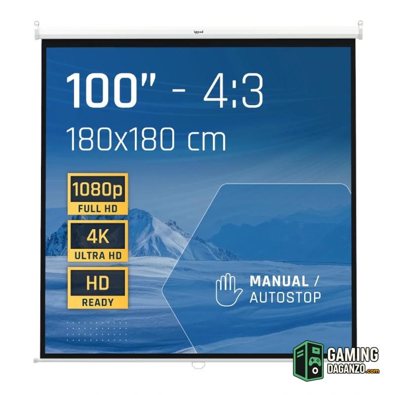iggual Pantalla manual 4:3 100" 180x180 cm