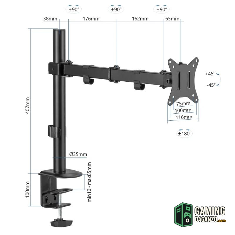 iggual SPM01 Soporte pinza 1 monitor 17"-32"-Accesorios Imagen y Sonido-1 Gamingdaganzo.com
