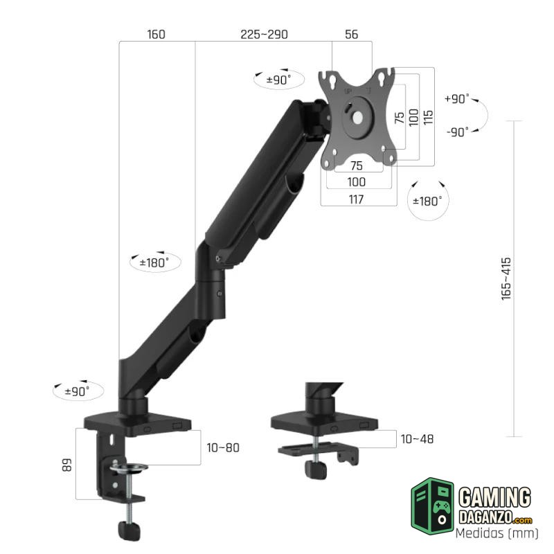 iggual SPMP01-A Soporte pinza 1 monitor 17-32" pro-Accesorios Imagen y Sonido-1 Gamingdaganzo.com