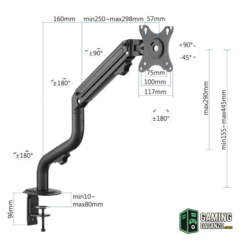 iggual SPMP01 Soporte pinza 1 monitor 17"-32" pro-Accesorios Imagen y Sonido-1 Gamingdaganzo.com