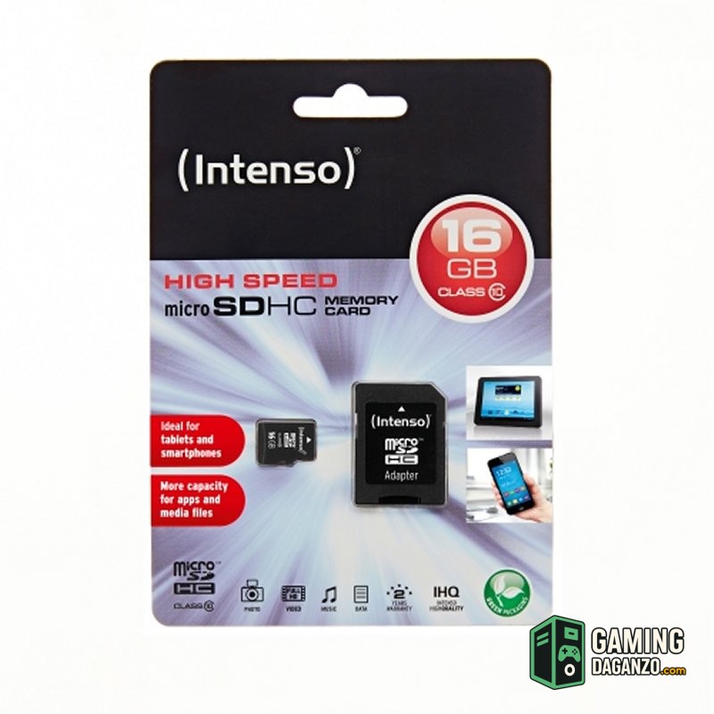 Intenso 3413470 Micro SD clase 10 16GB c/adapt-Tarjetas memoria-1 Gamingdaganzo.com