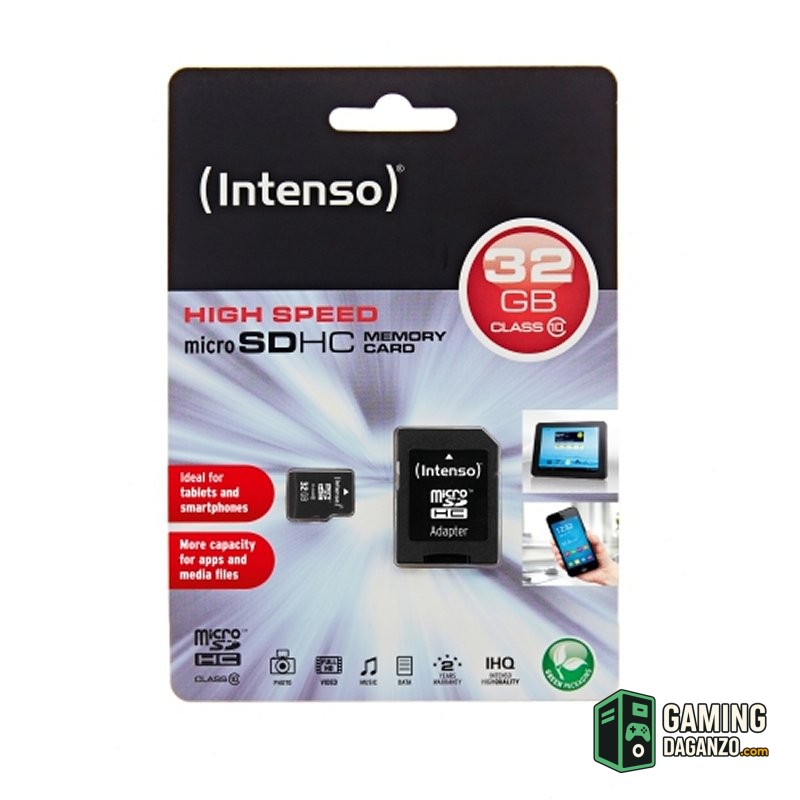 Intenso 3413480 Micro SD clase 10 32GB c/adapt-Tarjetas memoria-1 Gamingdaganzo.com