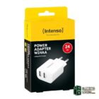 Intenso | Cargador pared W24AA|2xUSB-A|blanco