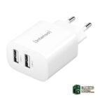 Intenso | Cargador pared W24AA|2xUSB-A|blanco