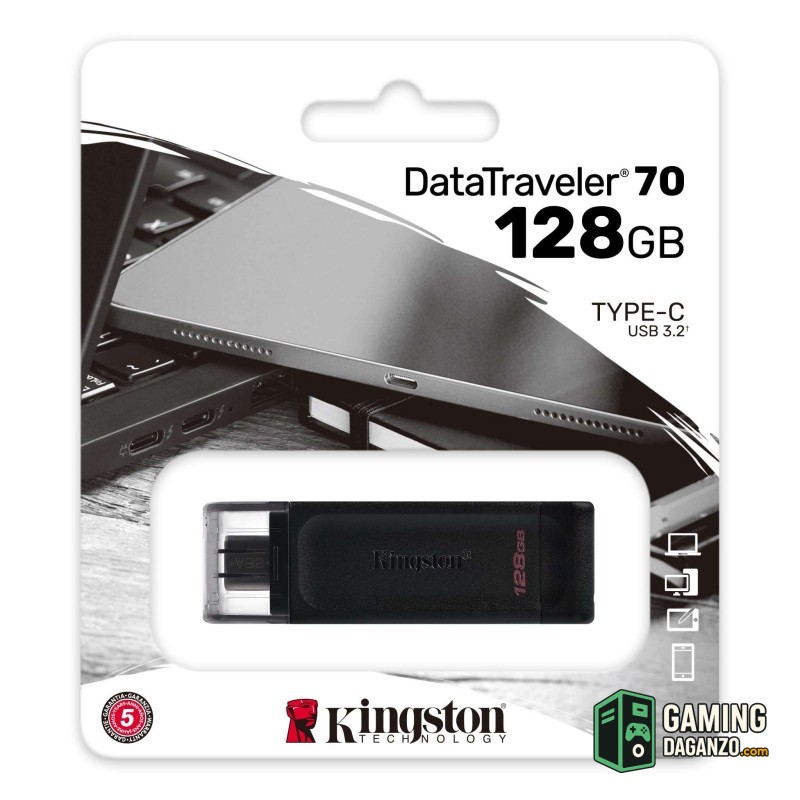 Kingston DataTraveler DT70 128GB USB C 3.2 Negro-Almacenamiento externo-1 Gamingdaganzo.com