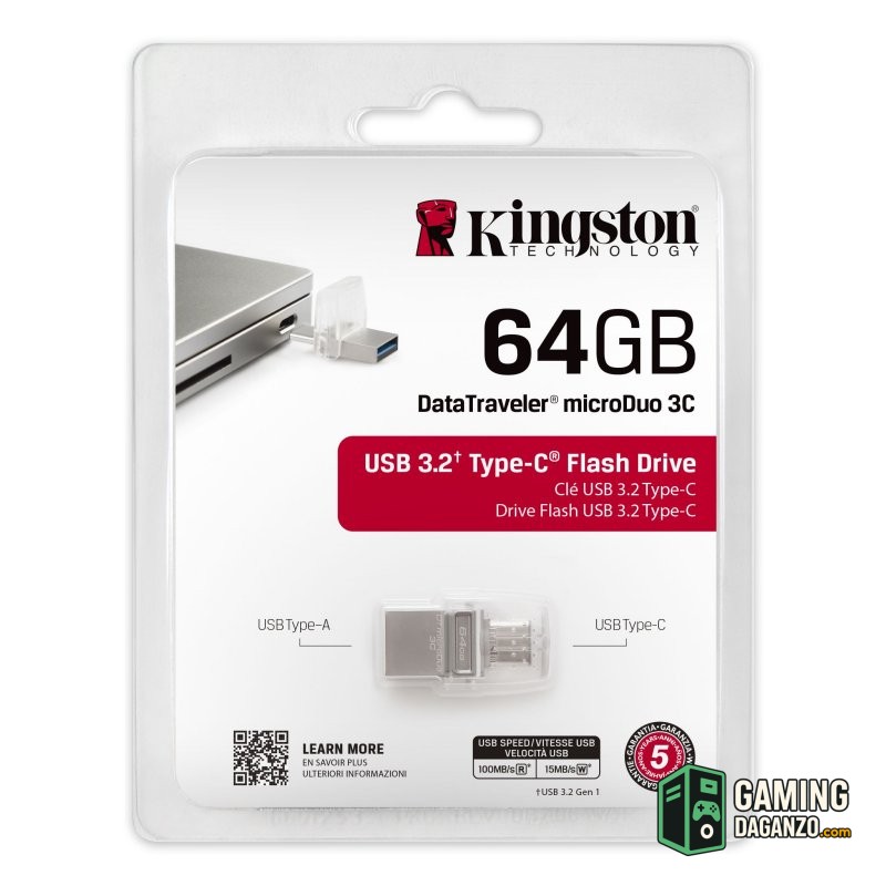 Kingston DataTraveler MicroDuo 3C 64GB USB3.2-Almacenamiento externo-1 Gamingdaganzo.com