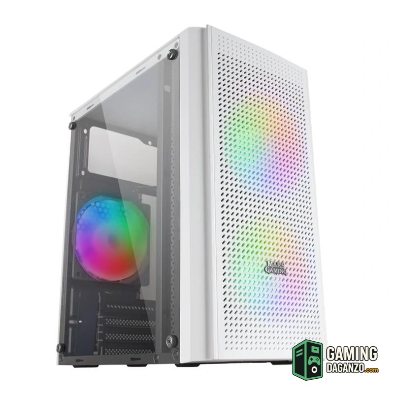 Mars Gaming caja MICRO-ATX MC300W WHITE-Cajas y fuentes-1 Gamingdaganzo.com