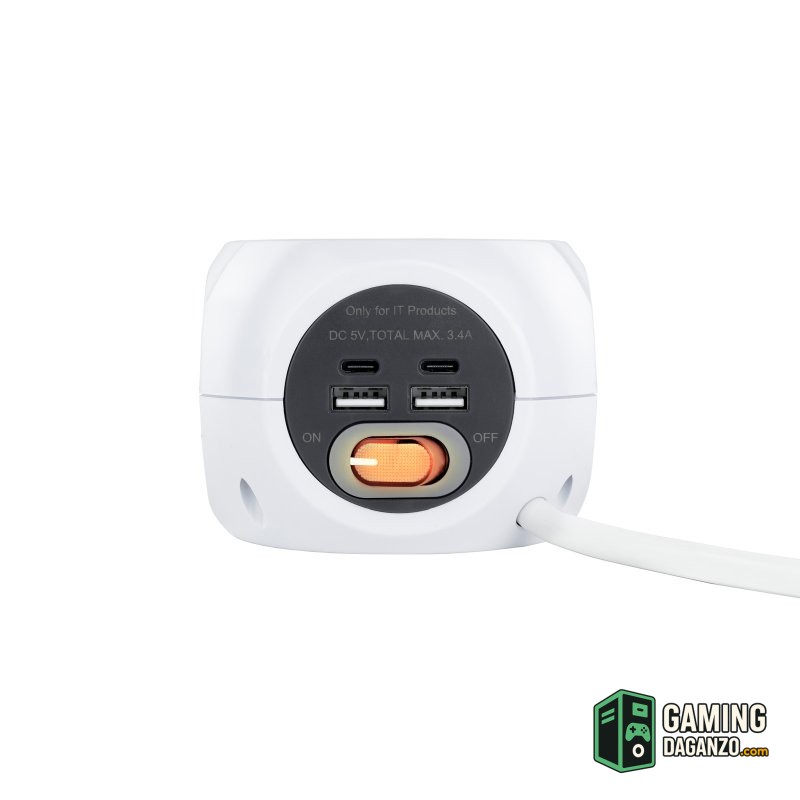Nanocable Base de enchufes con 4 USB Blanco