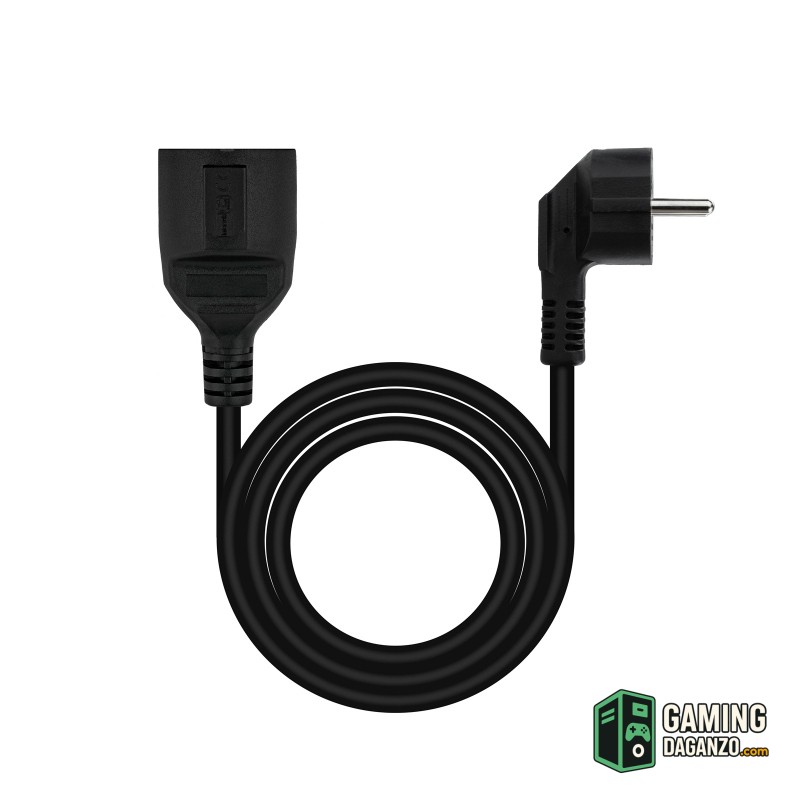 Nanocable Cable Alim. Alargador schuko negro 5 M