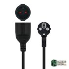 Nanocable Cable Alim. Alargador schuko negro 5 M