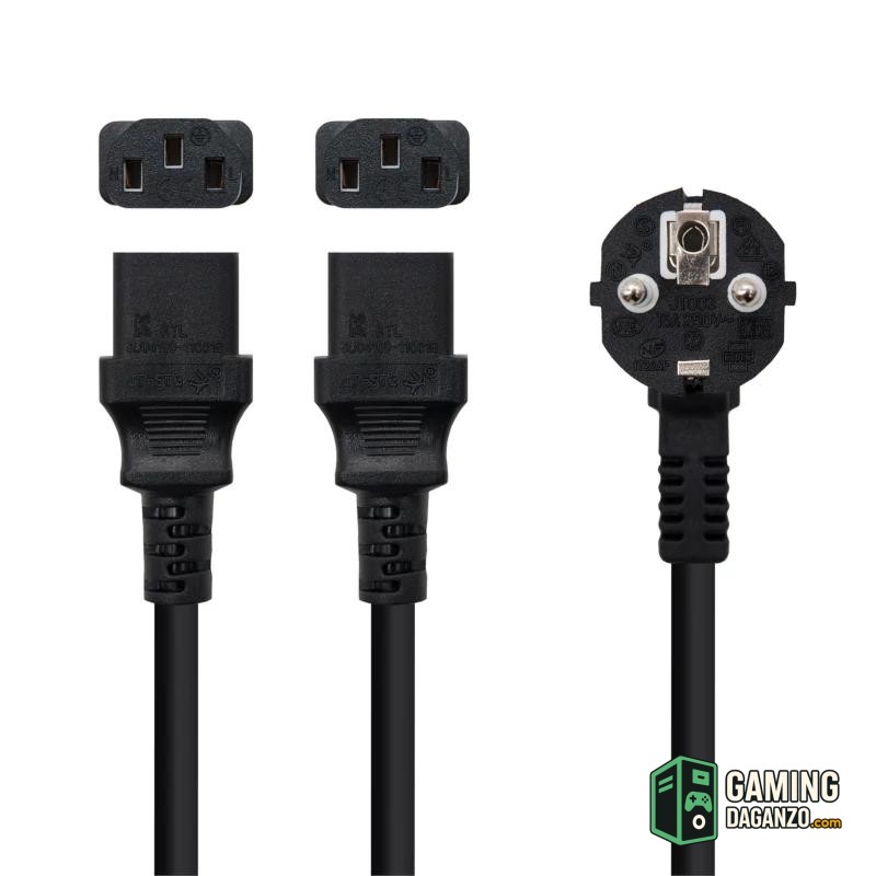 Nanocable Cable aliment. CEE7-M a 2xC13-H 3 m-Accesorios PC y TPV-1 Gamingdaganzo.com