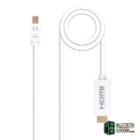 Nanocable Cable Conversor Mini DP/ HDMI 2 M Blanco-Accesorios Imagen y Sonido Gamingdaganzo.com