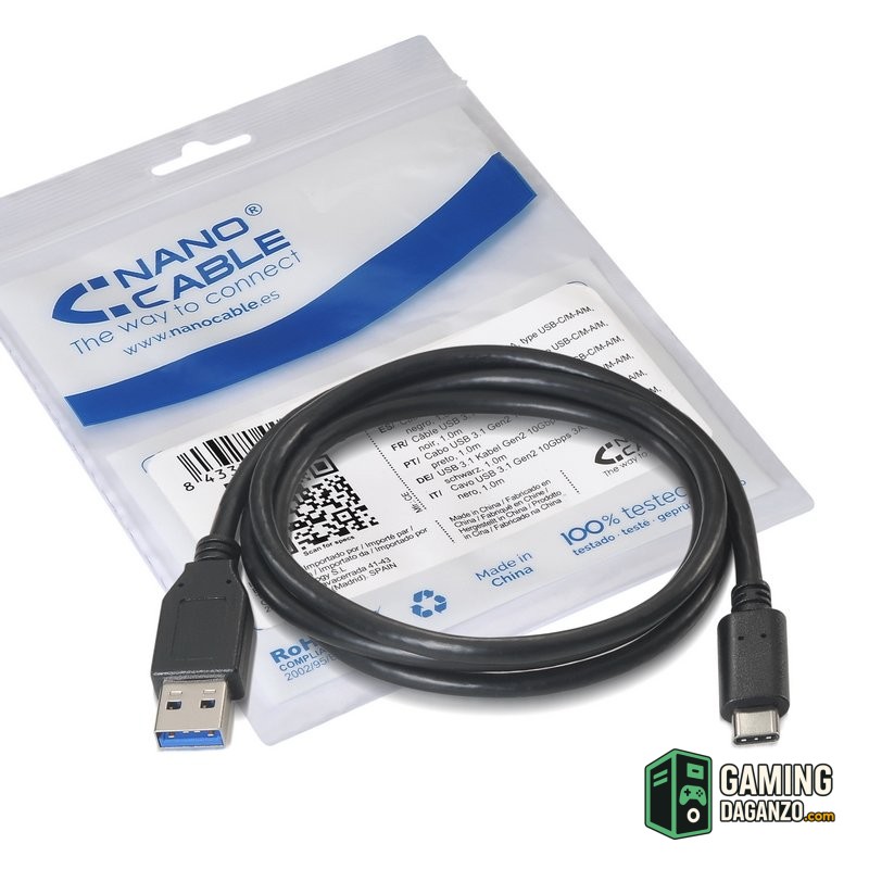 Nanocable Cable USB 3.1 Gen2 10Gbps3A USB-C/M-A/M-Accesorios PC y TPV-1 Gamingdaganzo.com