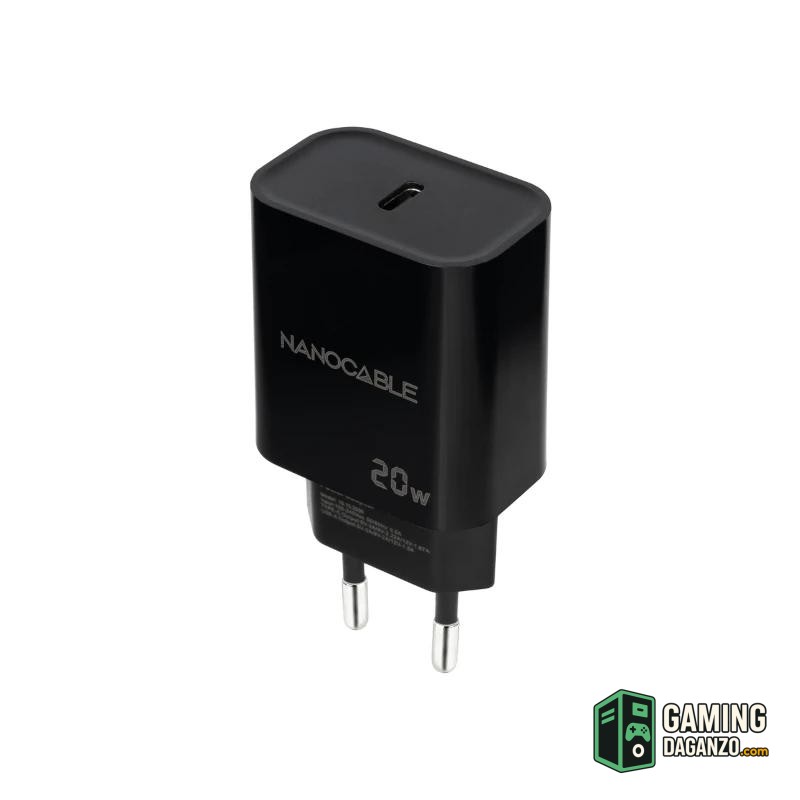 Nanocable Cargador pared USB-C PD 20W Negro