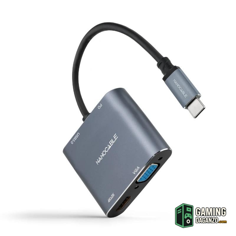 Nanocable Converosr USB-C a HDMI/VGA/USB3.0/PD-Accesorios Imagen y Sonido-1 Gamingdaganzo.com