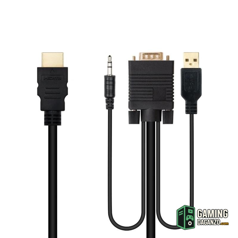 Nanocable Conversor HDMI a VGA-Jack-UBS, 1.8 m-Accesorios Imagen y Sonido-1 Gamingdaganzo.com