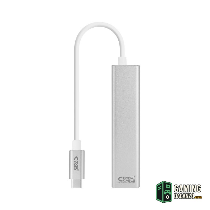 Nanocable Conversor USB-C Ethernet +3xUSB 3.0-Accesorios Redes-1 Gamingdaganzo.com