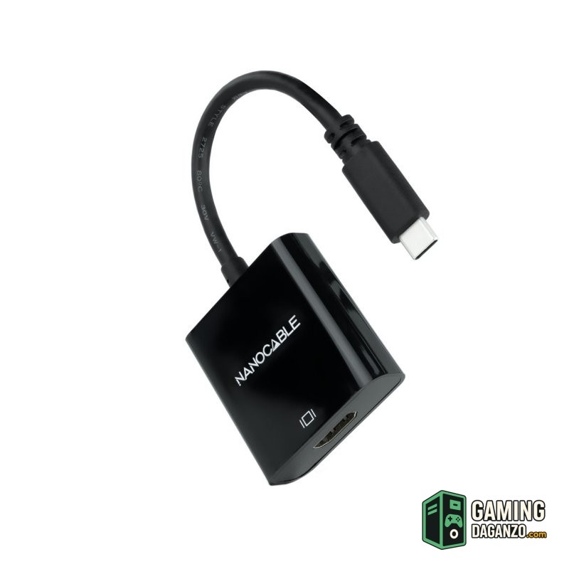 Nanocable Conversor USB-C/M a HDMI/H Negro 15cm-Accesorios Imagen y Sonido-1 Gamingdaganzo.com