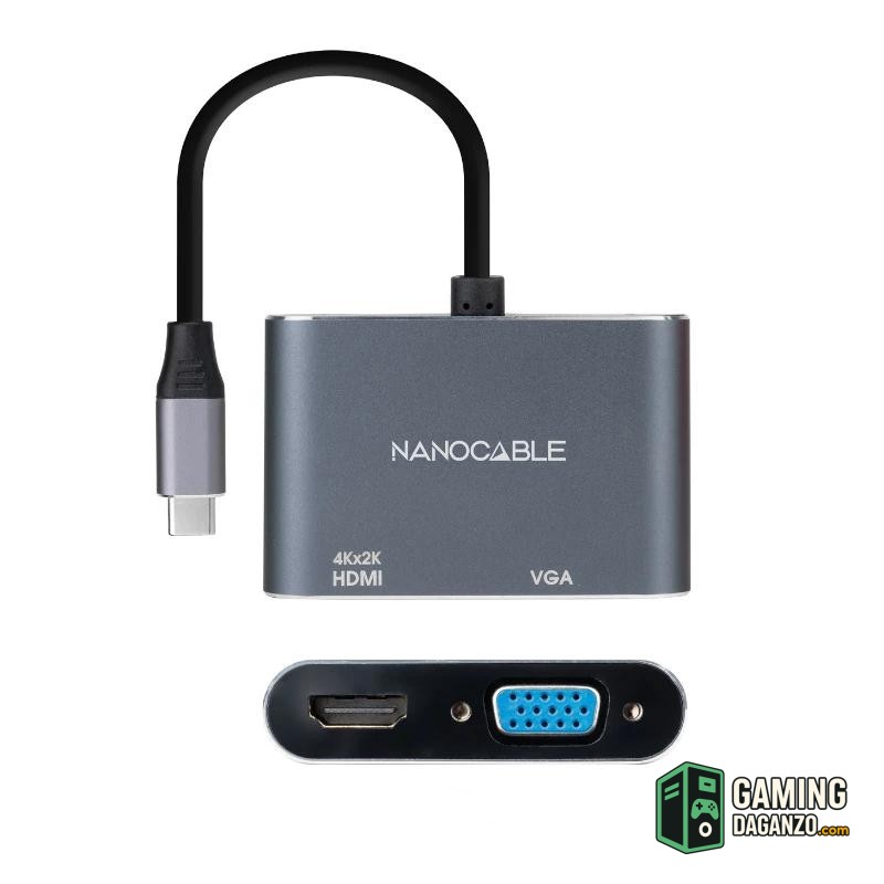 Nanocable Conversor USB-C/M a HDMI-VGA/H 15 cm-Accesorios Imagen y Sonido-1 Gamingdaganzo.com