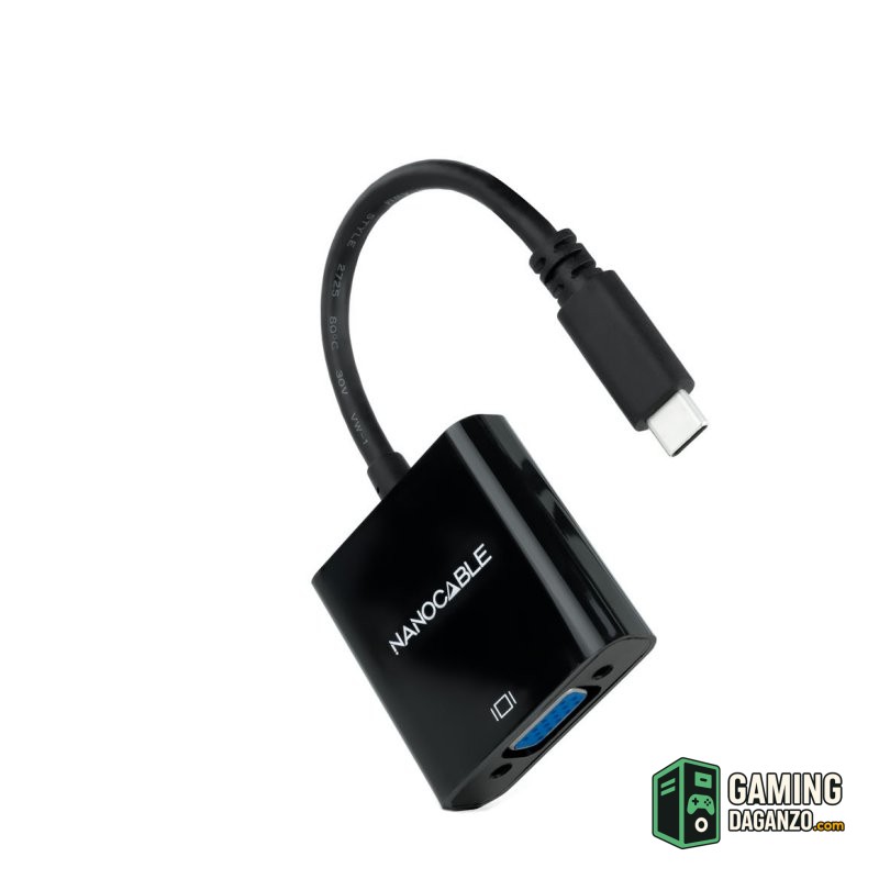 Nanocable Conversor USB-C/M a VGA/H Negro 10cm-Accesorios Imagen y Sonido-1 Gamingdaganzo.com