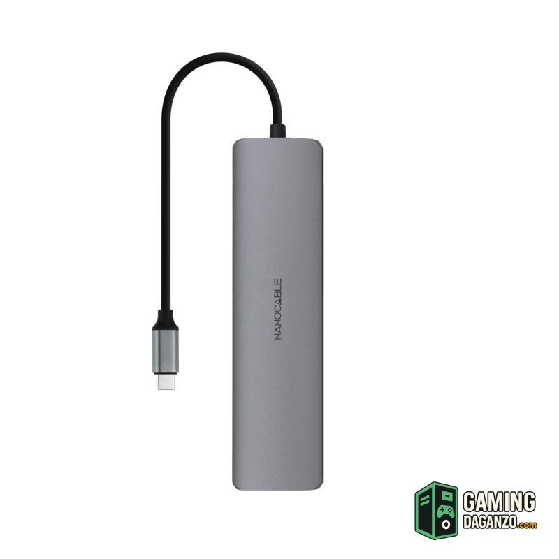 Nanocable Hub 8en1 USB-A+USB-C+HDMI+USB-C PD+Jack-Accesorios Imagen y Sonido-1 Gamingdaganzo.com
