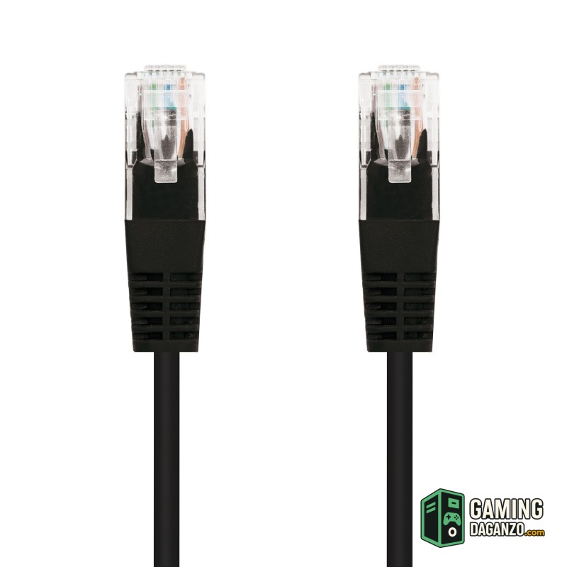 Nanocable Latiguillo Categoria 5 UTP 2 M Negro-Accesorios Redes-1 Gamingdaganzo.com