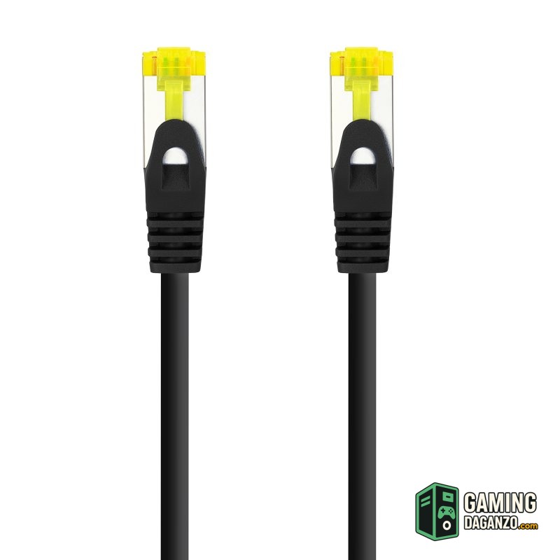 Nanocable Latiguillo LSZH Cat.6A SFTP 25cm Negro-Accesorios Redes-1 Gamingdaganzo.com