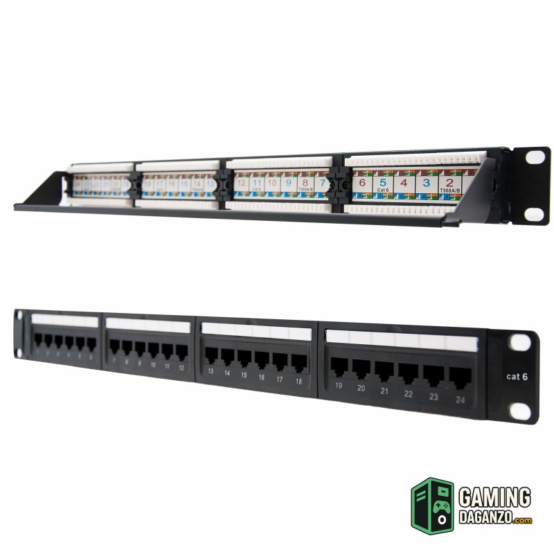 Nanocable Panel Parcheo 24P CAT.6 UTP 19"1U Dual-Accesorios Redes-1 Gamingdaganzo.com