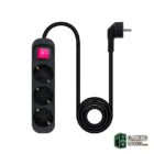 Nanocable Regleta 3 Tomas Interruptor Negro