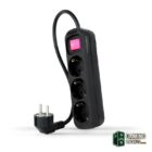 Nanocable Regleta 3 Tomas Interruptor Negro