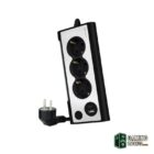 Nanocable Regleta 3 tomas schuko + 2 USB luz Negro