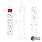 Nanocable Regleta 4 tomas con interruptor Blanca