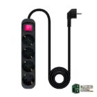 Nanocable Regleta 4 tomas con interruptor Negro