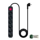 Nanocable Regleta 6 tomas con interruptor Negro