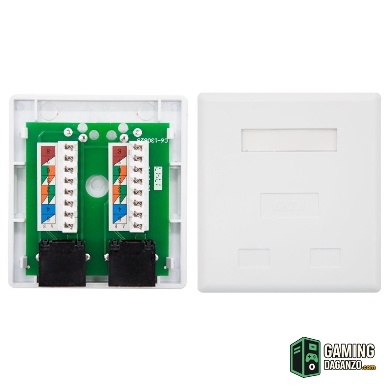 Nanocable Roseta Superficie CAT.6 UTP 2Tomas Blanc-Accesorios Redes-1 Gamingdaganzo.com