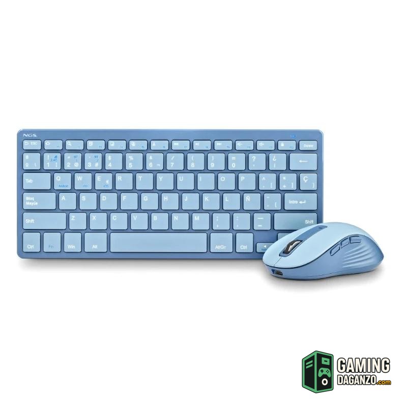 NGS KIT TECLADO Y RATON MULTIFUNCION RECARG AZUL-Teclados y ratones-1 Gamingdaganzo.com