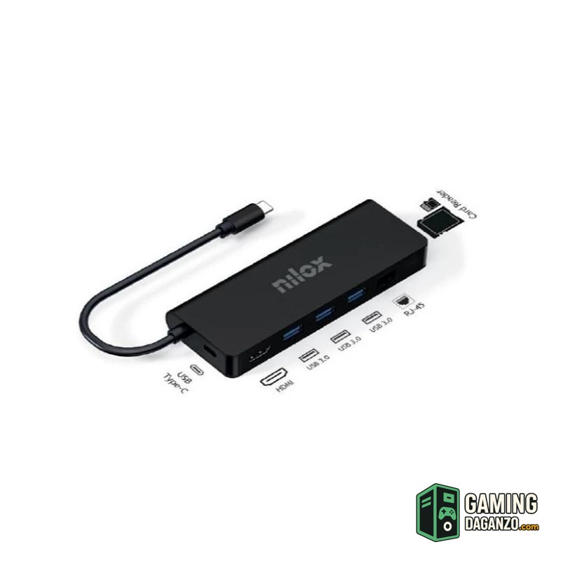 Nilox Dock Usb c 8 en 1 Negro