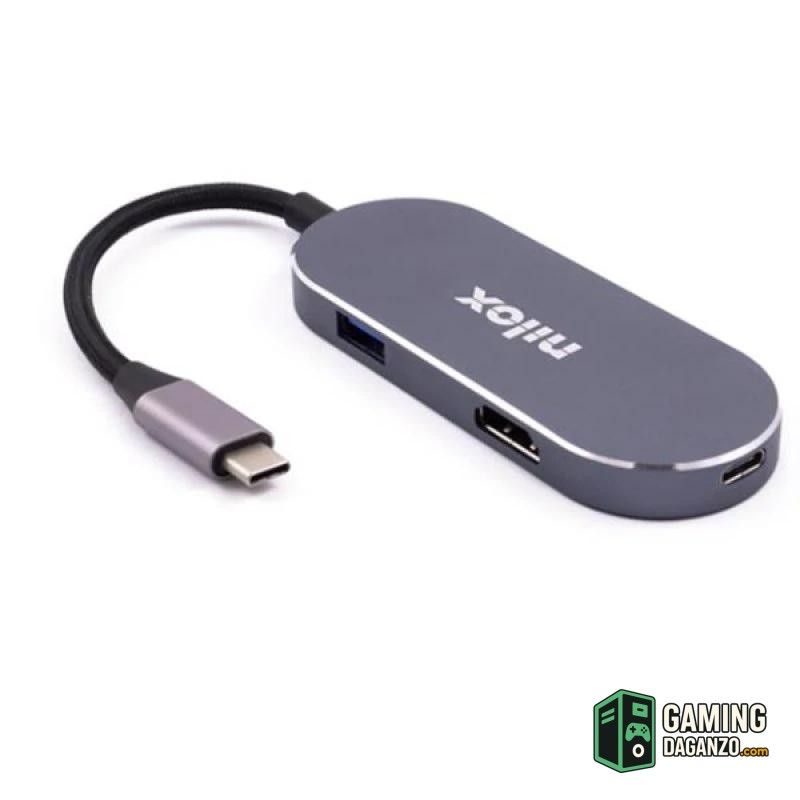 Nilox Mini dockstion usb-c HDMI, 5 EN 1, Plata-Accesorios Imagen y Sonido-1 Gamingdaganzo.com