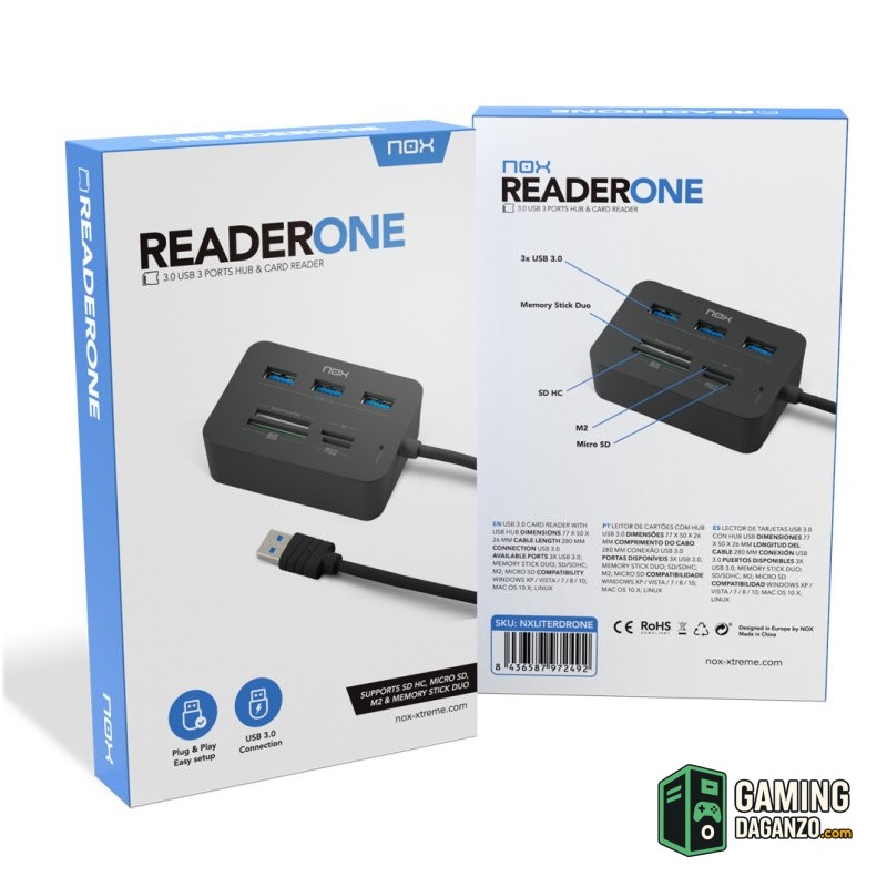 NOX Lector de tarjetas USB-Lectores tarjetas-1 Gamingdaganzo.com