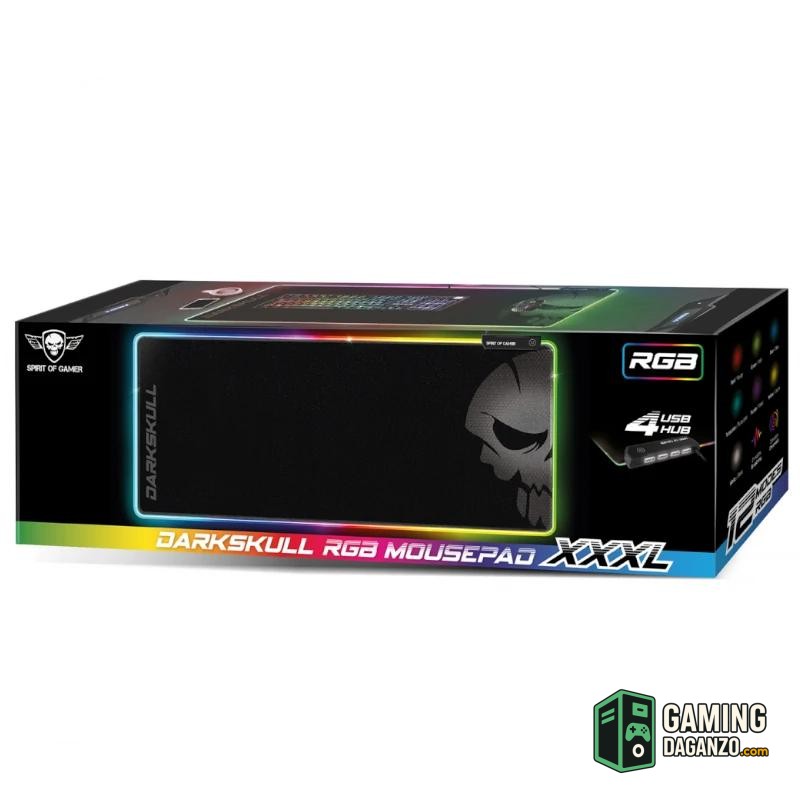 Spirit of Gamer Alfombrilla DarkSkull RGB+HUB XXXL-Accesorios PC y TPV-1 Gamingdaganzo.com