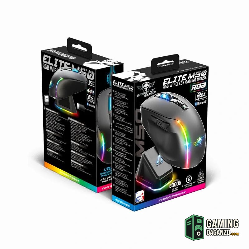 Spirit of Gamer Raton Inalambrico Elite M50 Negro-Teclados y ratones-1 Gamingdaganzo.com