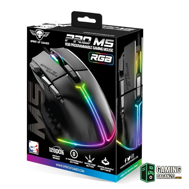Spirit of Gamer Raton Souris Pro M5 Negro-Teclados y ratones-1 Gamingdaganzo.com