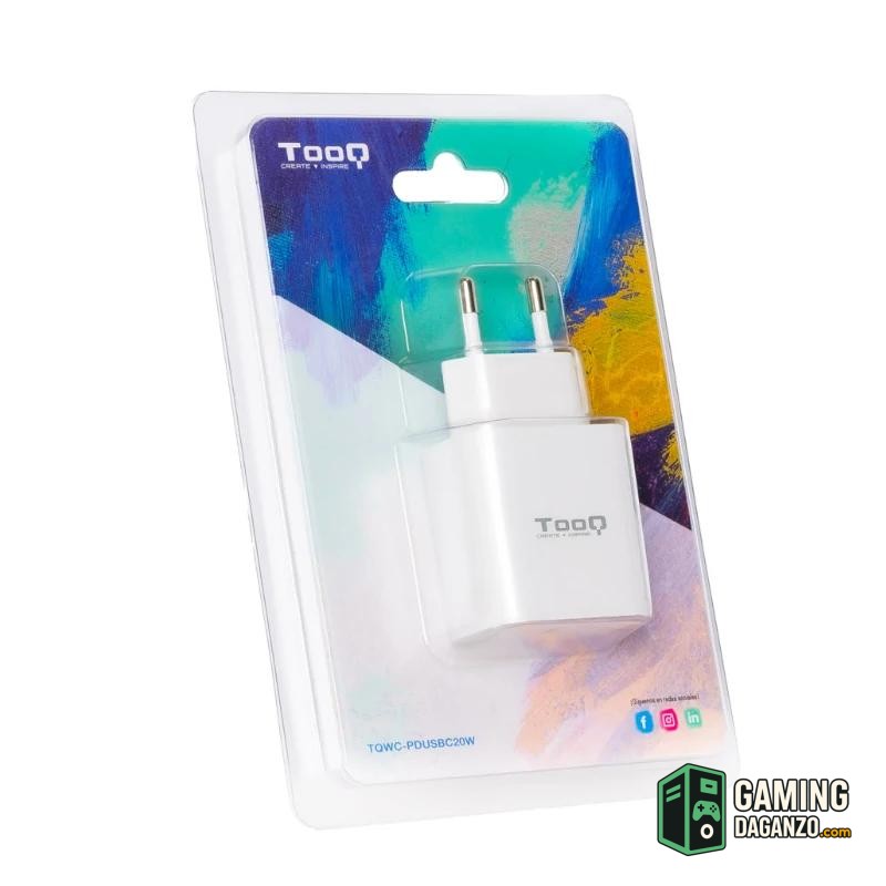 Tooq Cargador pared USB-C PD3.0 20W Blanco