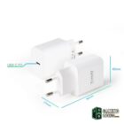 Tooq Cargador pared USB-C PD3.0 20W Blanco