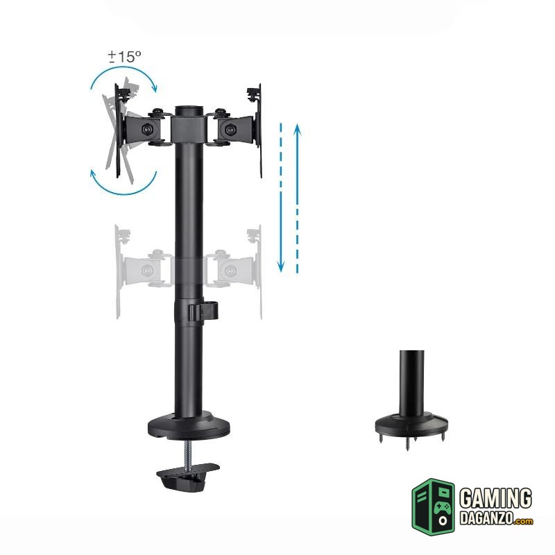 Tooq DB1132TN-B Soporte mesa 2 pantallas 17"-32"-Accesorios Imagen y Sonido-1 Gamingdaganzo.com