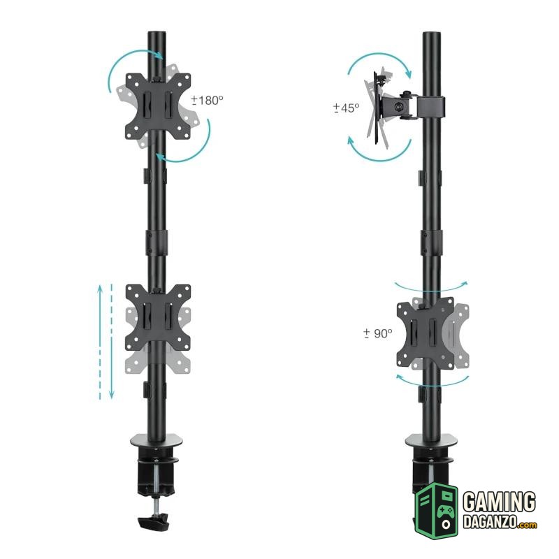 Tooq DB1233TNV-B Soporte mesa 2 brazos vertical-Accesorios Imagen y Sonido-1 Gamingdaganzo.com
