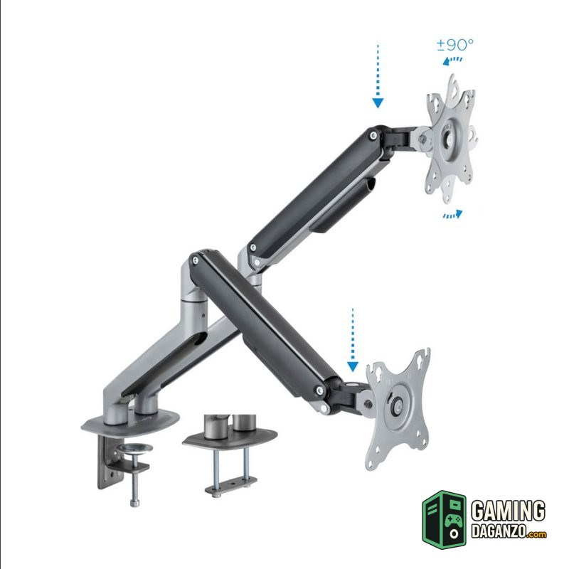 Tooq DB4132TNR-G Soporte mesa 2 monitor/tv 17-32"-Accesorios Imagen y Sonido-1 Gamingdaganzo.com