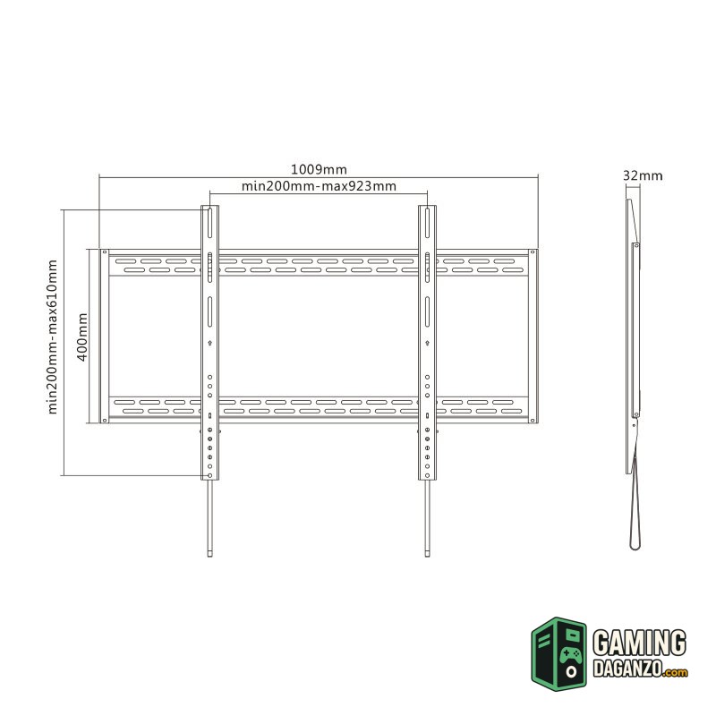 Tooq LP41130F-B Soporte Pared fijo 60-100" 130Kg-Accesorios Imagen y Sonido-1 Gamingdaganzo.com