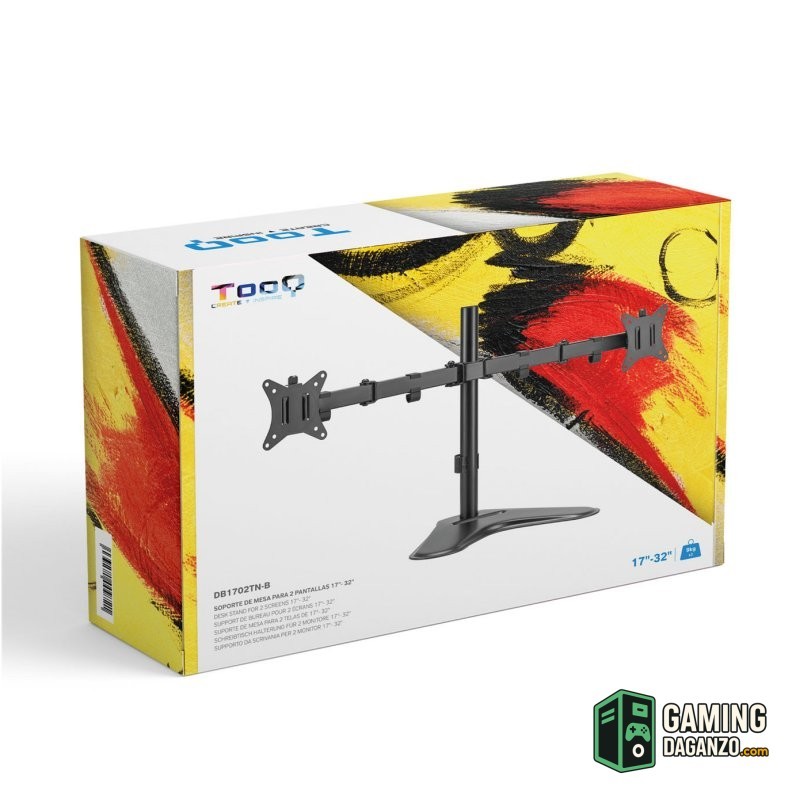 Tooq Soporte mesa DB1702TN-B 2 brazos 17-32"-Accesorios Imagen y Sonido-1 Gamingdaganzo.com